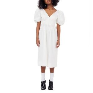 FOR LOVE & LEMONS White JOCELYN Regular Fit Midi Dress